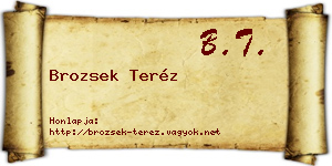 Brozsek Teréz névjegykártya